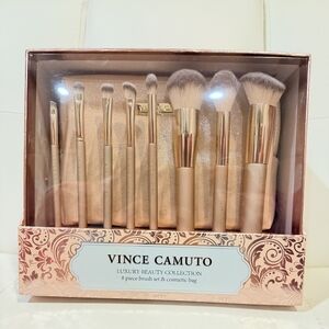 Vince Camuto Luxury Beauty Collection 8 Piece Brush Set & Cosmetic Bag